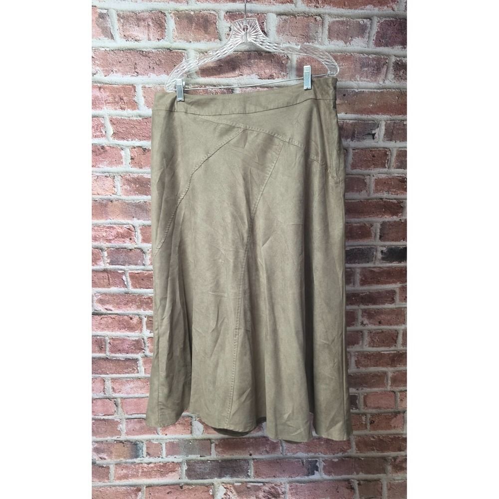 Women's EAST 5TH Faux Suede A-Line Midi Skirt Size 18